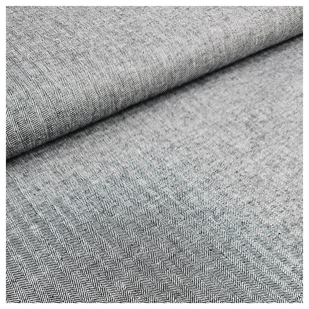 Leinen Fischgrät schwarz