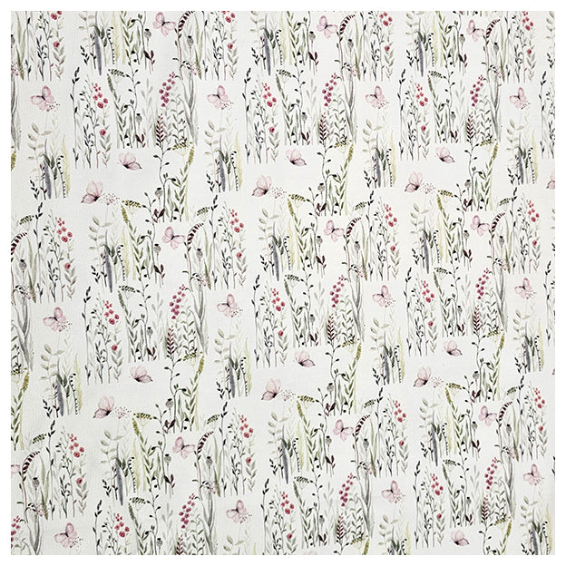 French Terry Blumen mit Schmetterlingen