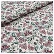 Baumwollsatin Siena Blumen grün, weinrot und rosa