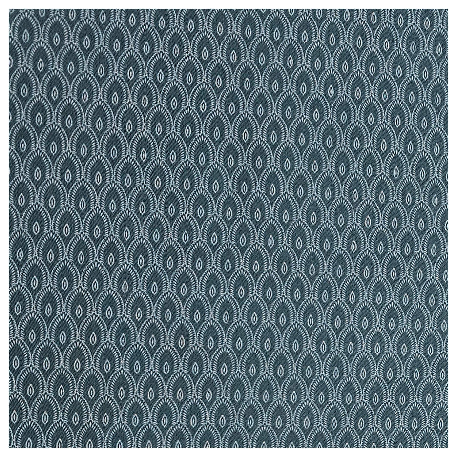 Baumwollsatin Halbdruck kleine Ornamente petrol