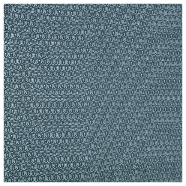 Baumwollsatin Halbdruck kleine Ornamente petrol