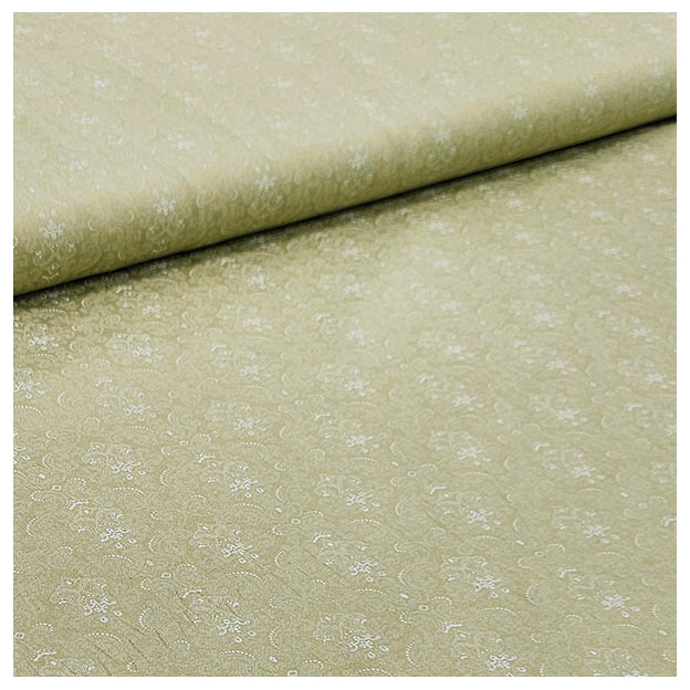 Baumwollsatin Halbdruck grün und weiß