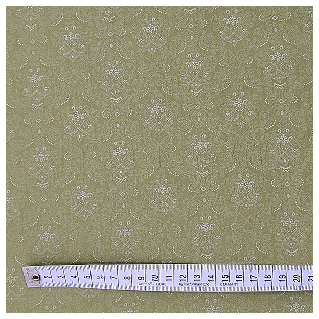 Baumwollsatin Halbdruck grün und weiß