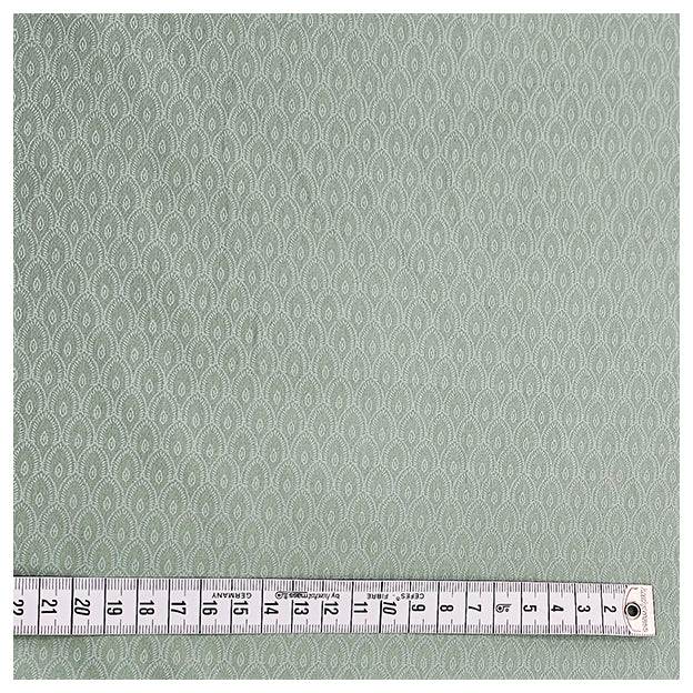Baumwollsatin Halbdruck kleine Ornamente blaßgrün
