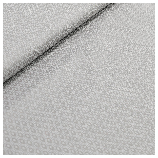 Baumwollsatin Halbdruck kleine Ornamente silbergrau