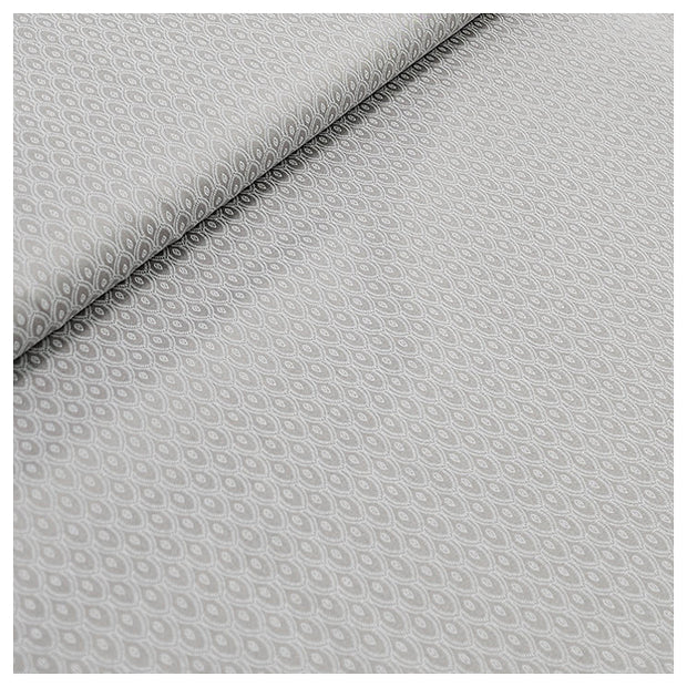 Baumwollsatin Halbdruck kleine Ornamente silbergrau