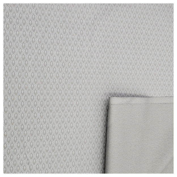 Baumwollsatin Halbdruck kleine Ornamente silbergrau