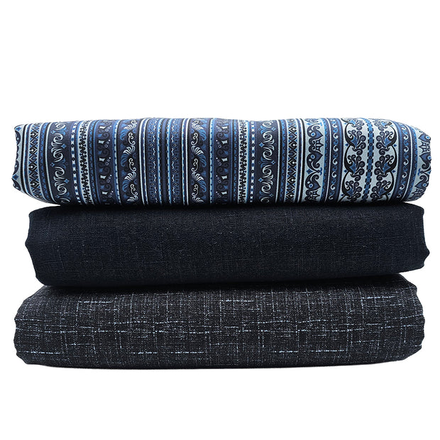 Trachten Stoffpaket dunkelblau mit Schürze in royal