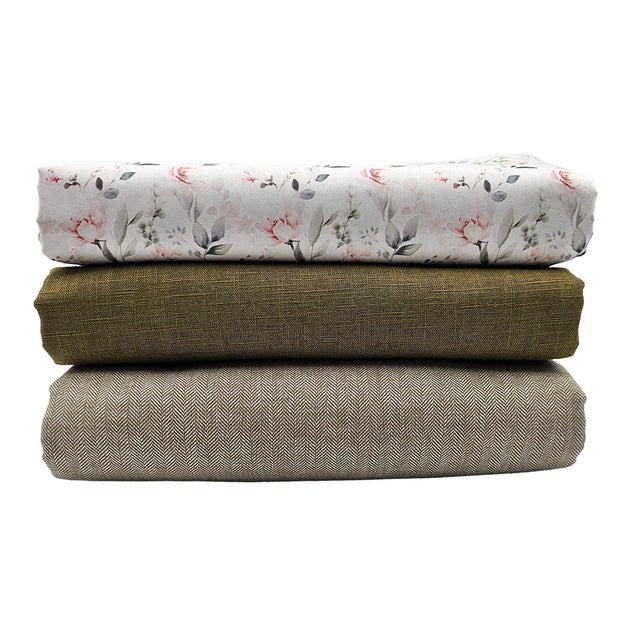 Trachten Stoffpaket in schilf mit Fischgrät und Blumen Schürze