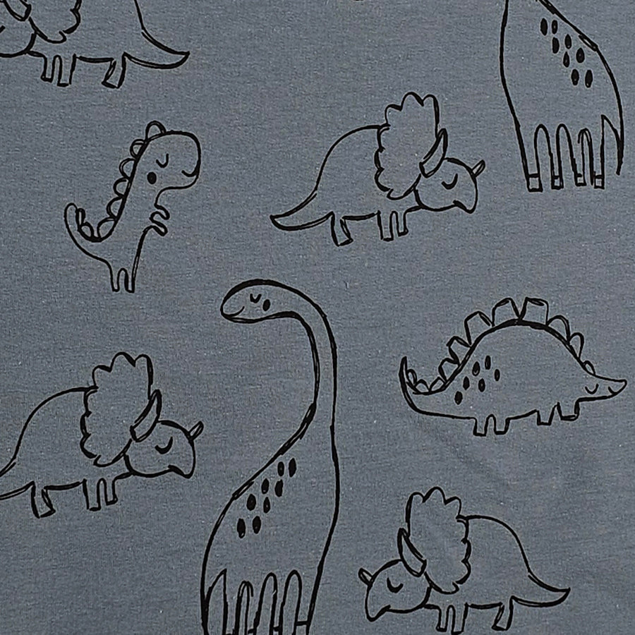 French Terry Dinosaurier indigoblau