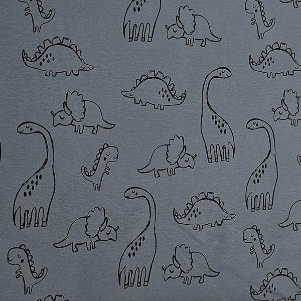 French Terry Dinosaurier indigoblau