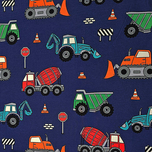 French Terry Fahrzeuge blau