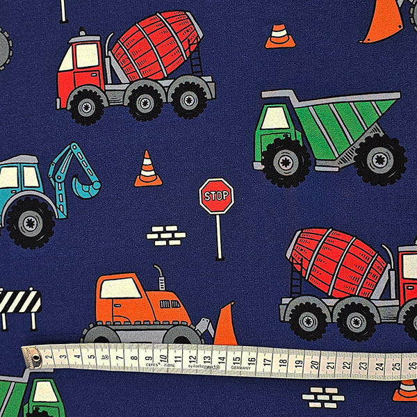 French Terry Fahrzeuge blau