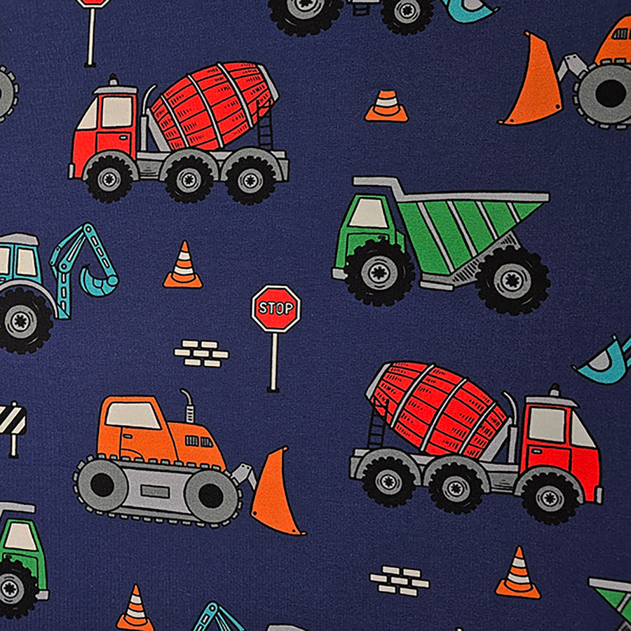 French Terry Fahrzeuge blau