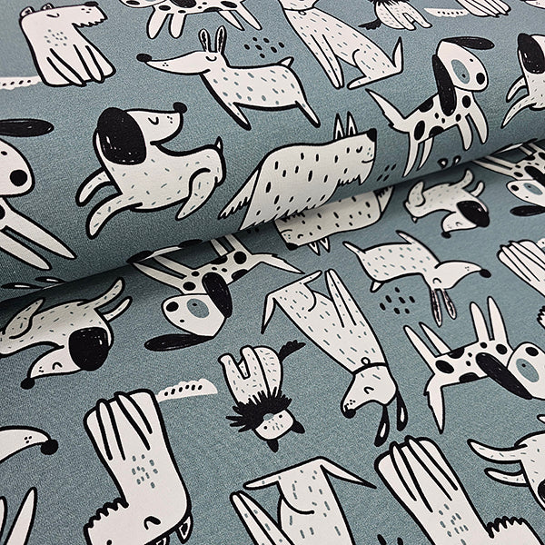 French Terry Hunde stahlblau