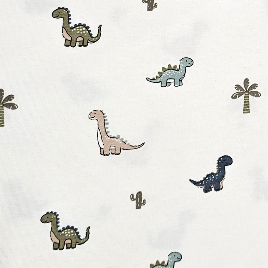 Jersey Dinosaurier mit Pflanzen wollweiß