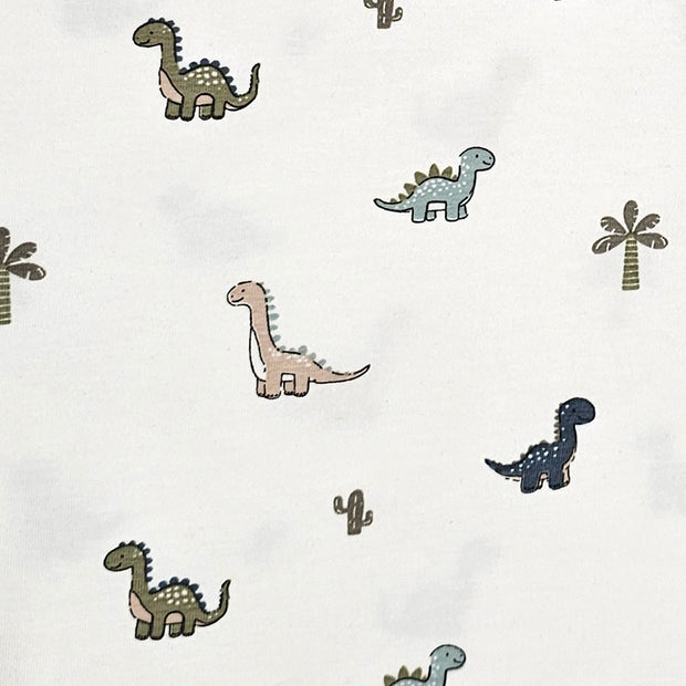 Jersey Dinosaurier mit Pflanzen wollweiß