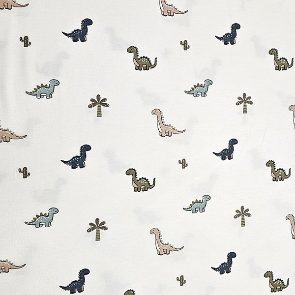 Jersey Dinosaurier mit Pflanzen wollweiß