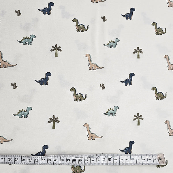 Jersey Dinosaurier mit Pflanzen wollweiß