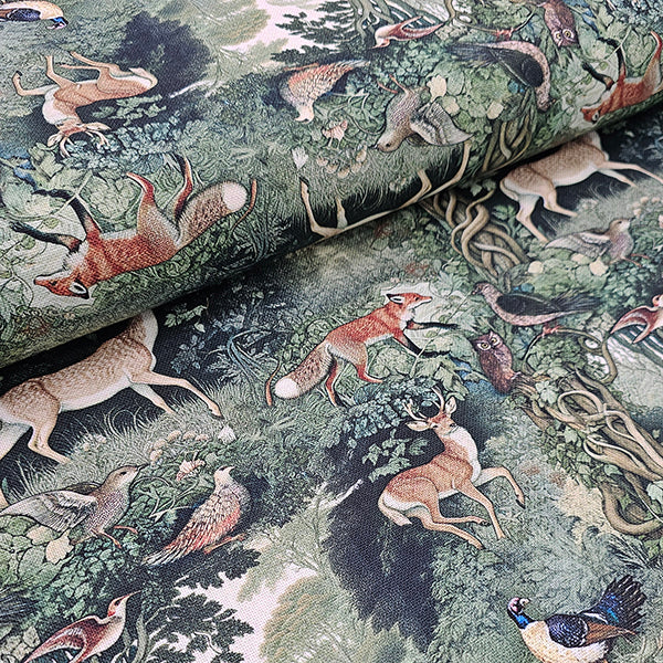 Canvas Panama Tiere grün