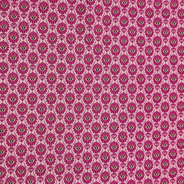 Baumwoll-Köper kleine Ornamente fuchsia