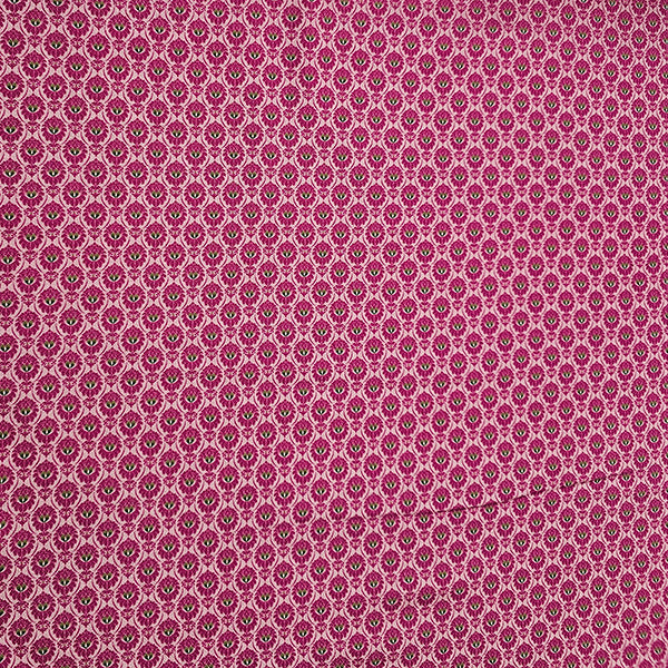 Baumwoll-Köper kleine Ornamente fuchsia