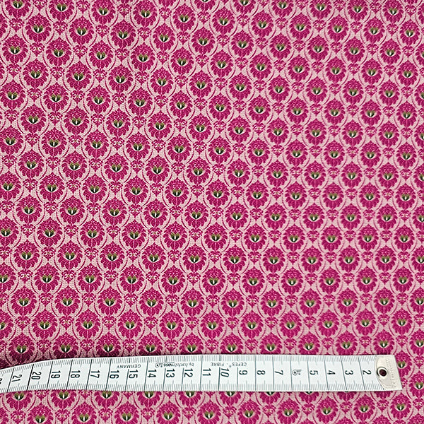 Baumwoll-Köper kleine Ornamente fuchsia