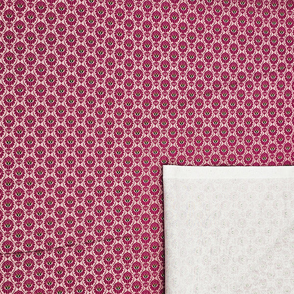 Baumwoll-Köper kleine Ornamente fuchsia