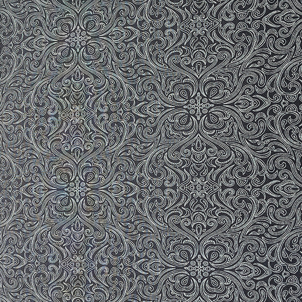 Baumwoll-Köper Halbdruck nachtblau und weiß