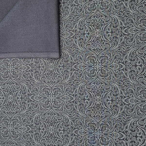 Baumwoll-Köper Halbdruck nachtblau und weiß