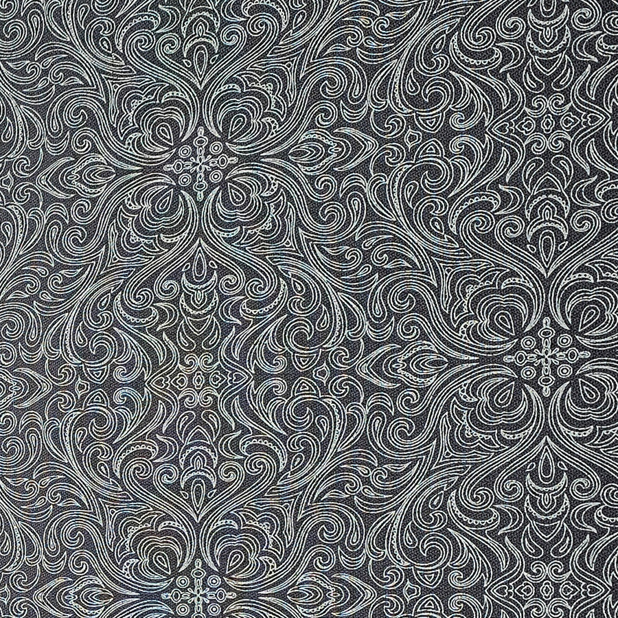 Baumwoll-Köper Halbdruck nachtblau und weiß