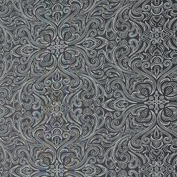 Baumwoll-Köper Halbdruck nachtblau und weiß