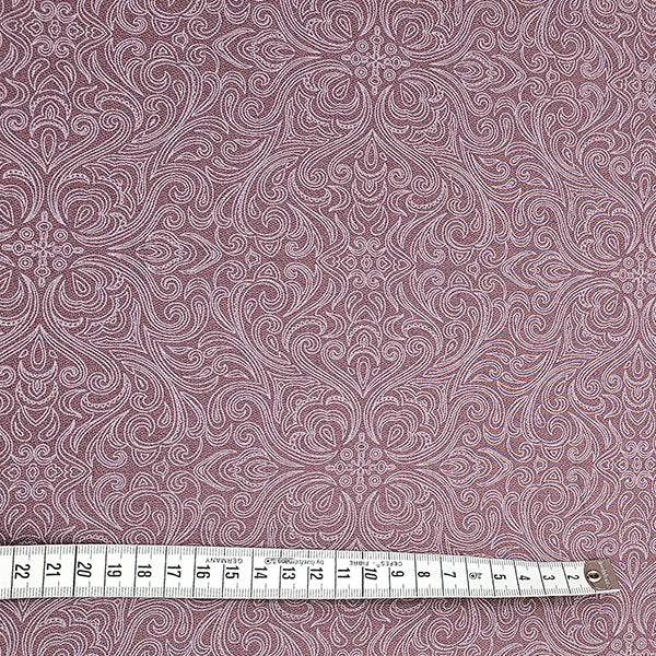 Baumwoll-Köper Halbdruck helle aubergine und weiß