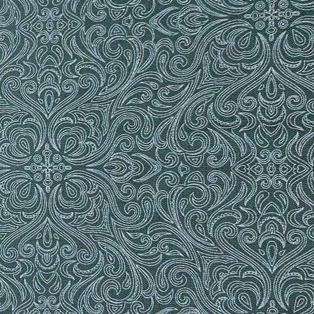 Baumwoll-Köper Halbdruck petrol und weiß