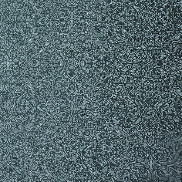 Baumwoll-Köper Halbdruck petrol und weiß