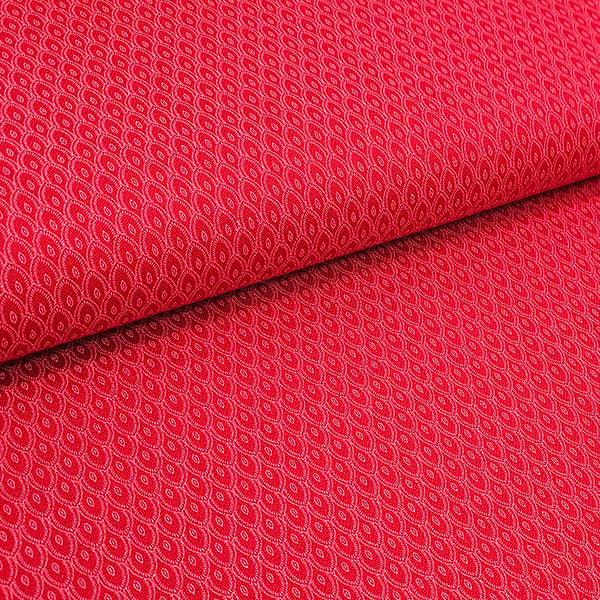 Baumwoll-Köper kleine Ornamente kirschrot