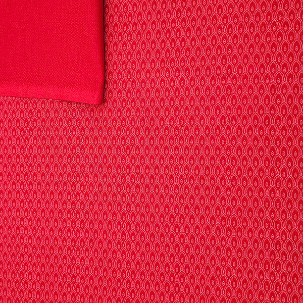 Baumwoll-Köper kleine Ornamente kirschrot