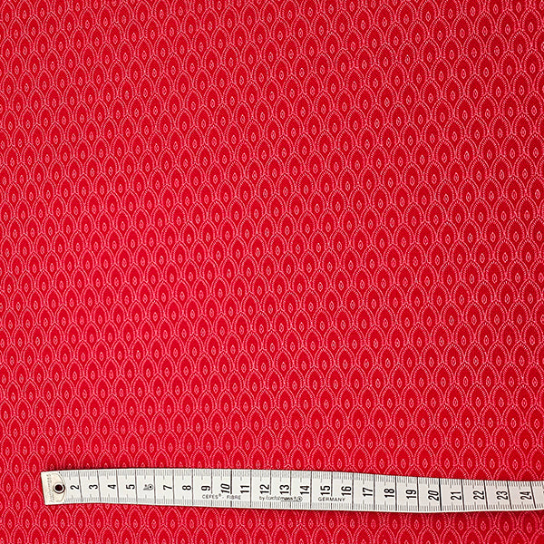 Baumwoll-Köper kleine Ornamente kirschrot