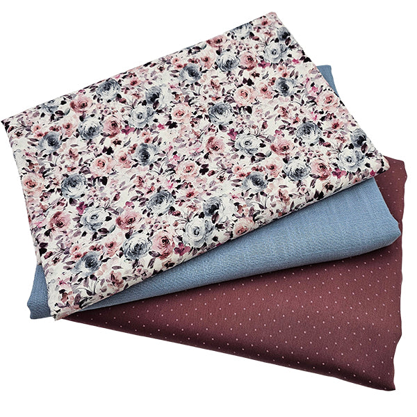 Trachten Stoffpaket babyblau und grape mit  Schürze