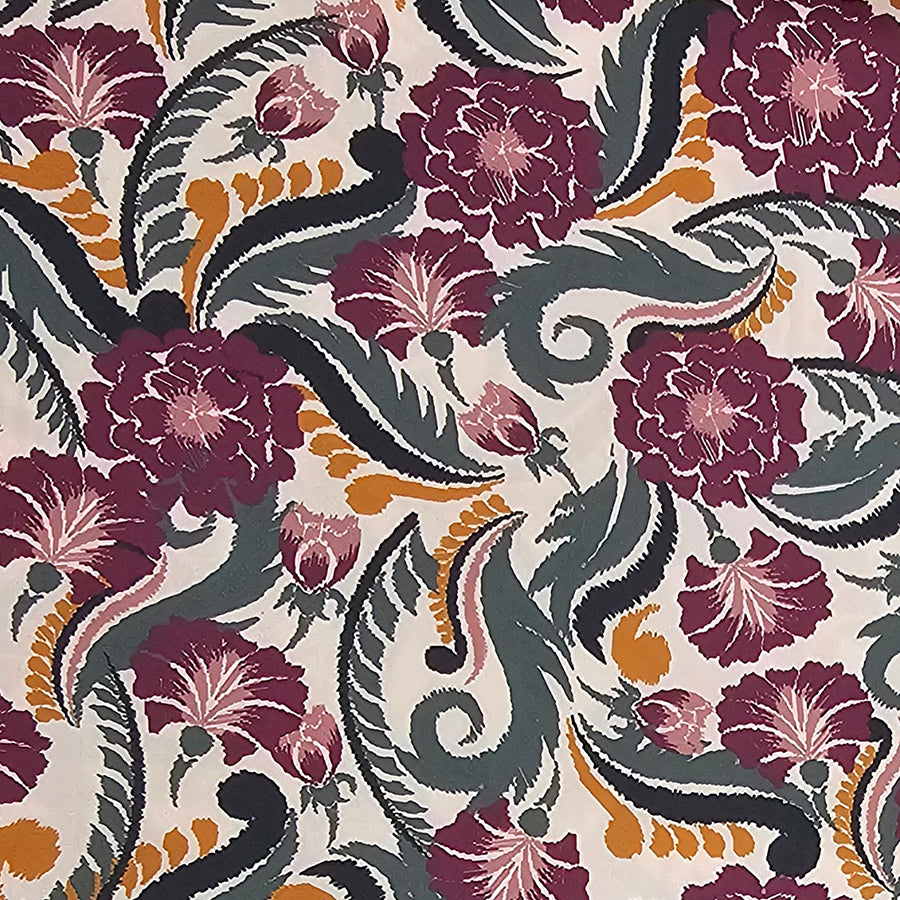 Baumwollsatin Paisley bunt