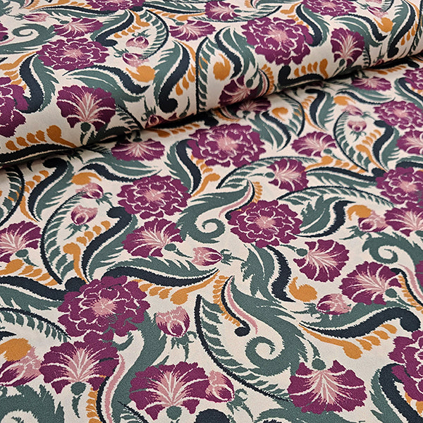 Baumwollsatin Paisley bunt