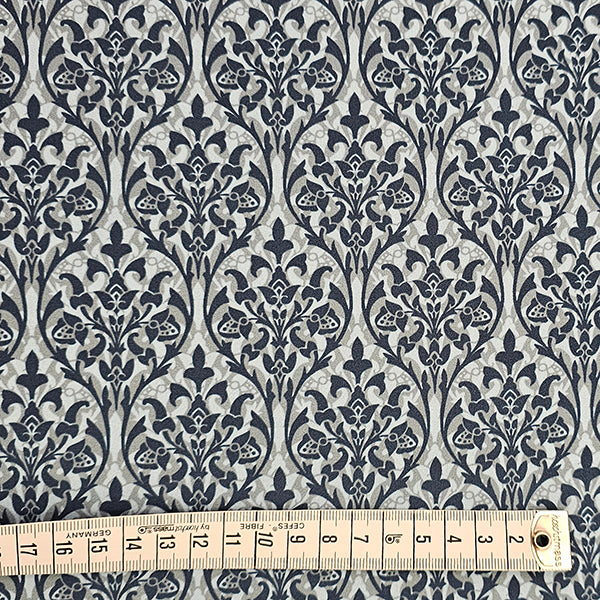 Baumwollsatin Ornamente blau und hellblau