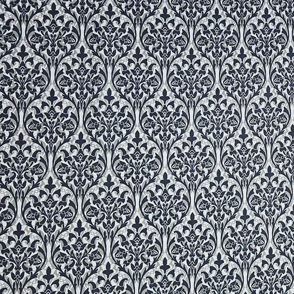 Baumwollsatin Ornamente blau und hellblau