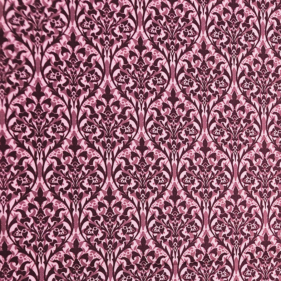 Baumwollsatin Ornamente burgunder