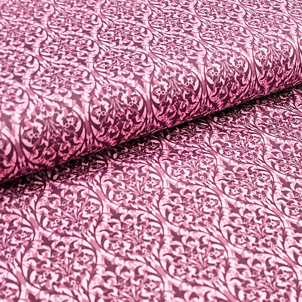 Baumwollsatin Ornamente burgunder