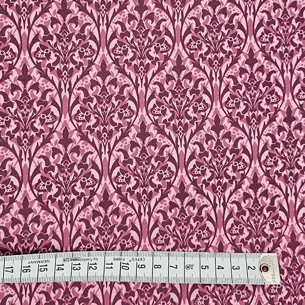 Baumwollsatin Ornamente burgunder
