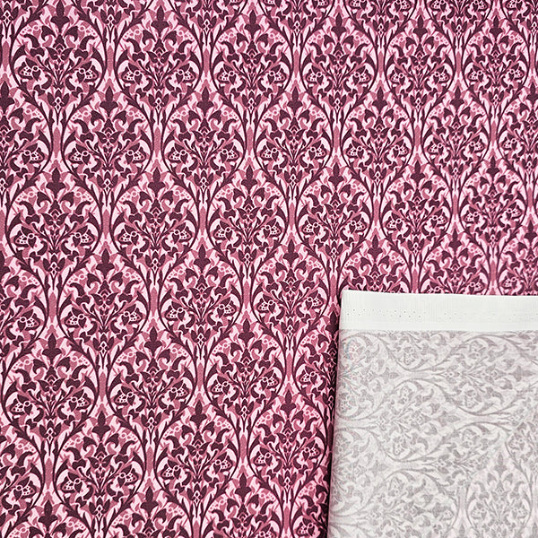 Baumwollsatin Ornamente burgunder