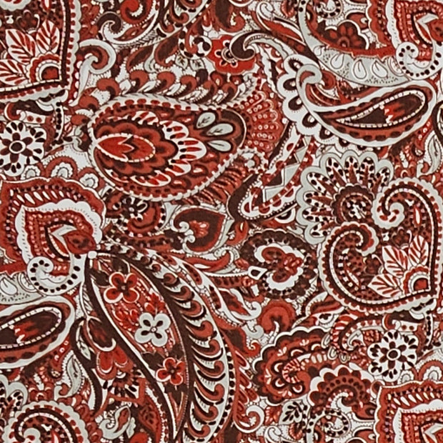 Baumwollsatin Siena Paisley terra und rot