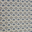 Baumwollsatin Siena Floral dunkelblau und beige