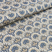 Baumwollsatin Siena Floral dunkelblau und beige